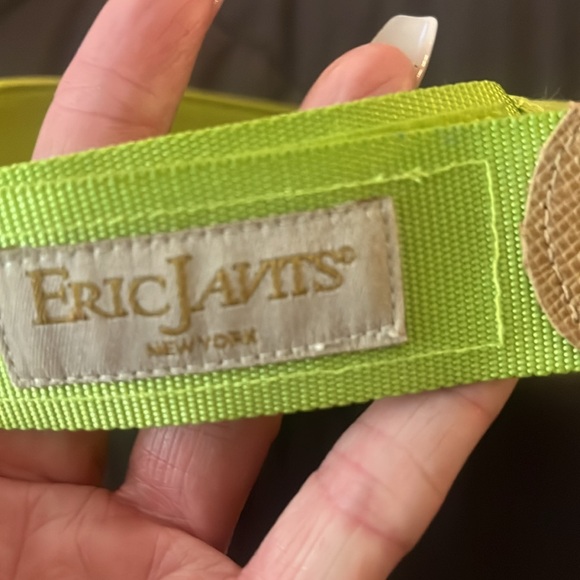 Eric Javits Squishee Straw Champ Womens Visor Lime Green UV Protection Packable - Picture 10 of 13